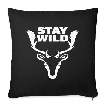 Restez sauvage - Housse de coussin décorative 45 x 45 cm - noir - Devant