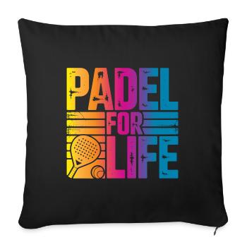 Padel for life - Sofa pillowcase 17,3'' x 17,3'' (45 x 45 cm) - black - Front