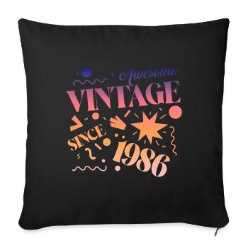 Millésime 1986 - Housse de coussin décorative 45 x 45 cm - noir - Devant