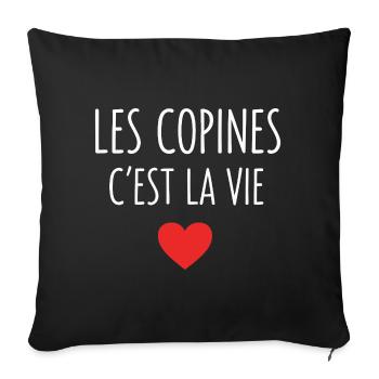 Girlfriends are Laie girlfriend best friends - Sofa pillowcase 17,3'' x 17,3'' (45 x 45 cm) - black - Front