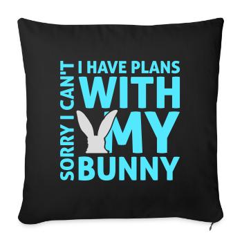 Sorry I Can't I Have Plans With My Bunny Hase Logo - Sofa pillowcase 17,3'' x 17,3'' (45 x 45 cm) - black - Front