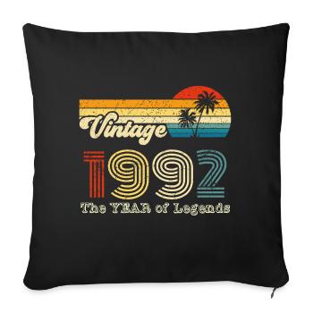 Millésime 1992 - Housse de coussin décorative 45 x 45 cm - noir - Devant