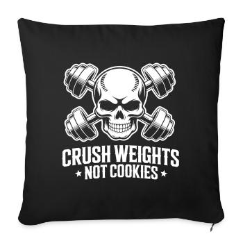 Salle de Crush Weights Sans Sucre - Housse de coussin décorative 45 x 45 cm - noir - Devant