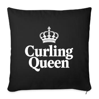 Curling Queen - Die Königin auf dem Eis - Sofa pillowcase 17,3'' x 17,3'' (45 x 45 cm) - black - Front