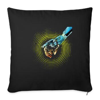 computer hand robot AI digital cyborg code pc - Sofa pillowcase 17,3'' x 17,3'' (45 x 45 cm) - black - Front