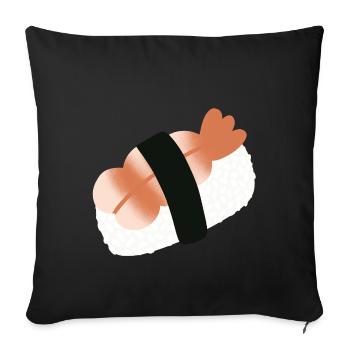 Sushi minimaliste aux crevettes nigiri - Housse de coussin décorative 45 x 45 cm - noir - Devant