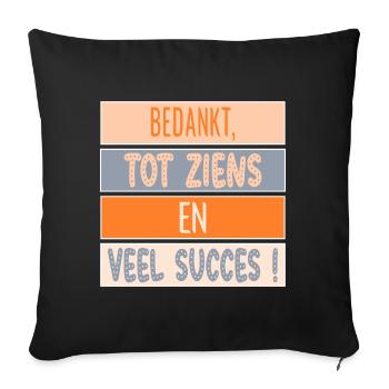 Thanks - Good luck - Sofa pillowcase 17,3'' x 17,3'' (45 x 45 cm) - black - Front