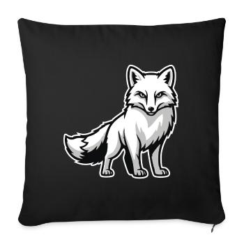 Arctic Fox Arctic White Animal Nature Logo - Sofa pillowcase 17,3'' x 17,3'' (45 x 45 cm) - black - Front