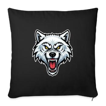 Arctic White Wolf Yellow Eyes Wolf Logo - Sofa pillowcase 17,3'' x 17,3'' (45 x 45 cm) - black - Front