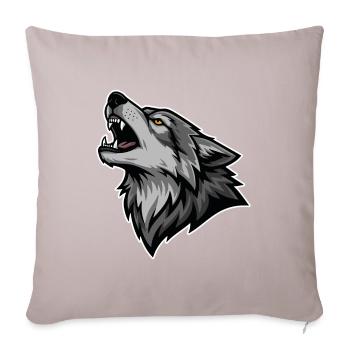 Gray Wolf Howling Wild Moon Wolf Logo - Sofa pillowcase 17,3'' x 17,3'' (45 x 45 cm) - light taupe - Front