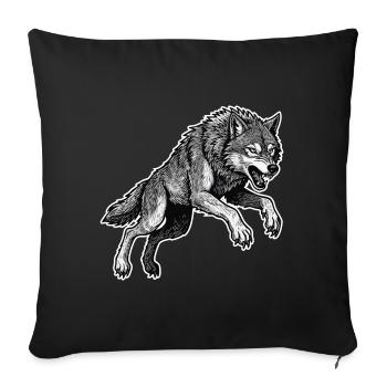 Wild Wolf Race Mascot Alpha Wolf - Sofa pillowcase 17,3'' x 17,3'' (45 x 45 cm) - black - Front