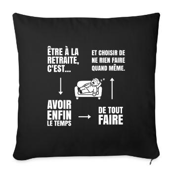 The Art of Doing Nothing (white text) - Sofa pillowcase 17,3'' x 17,3'' (45 x 45 cm) - black - Front