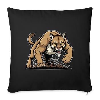 Cougar Berglöwe Wildmaskottchen - Sofakissenbezug 45 x 45 cm - Schwarz - Vorne