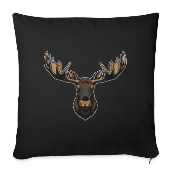 Majestic Elk Forest Logo Maskottchen Elch - Sofakissenbezug 45 x 45 cm - Schwarz - Vorne