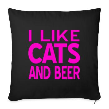 feline - Sofa pillowcase 17,3'' x 17,3'' (45 x 45 cm) - black - Front