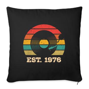 Millésime 1976 - Housse de coussin décorative 45 x 45 cm - noir - Devant