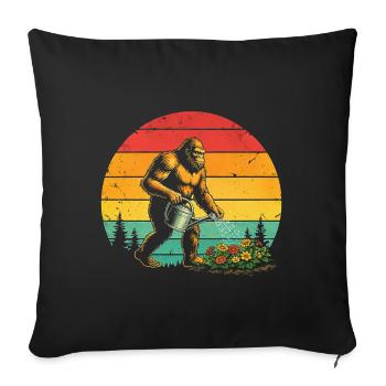 Funny Big Foot Gardener Garden Flowers - Sofa pillowcase 17,3'' x 17,3'' (45 x 45 cm) - black - Front