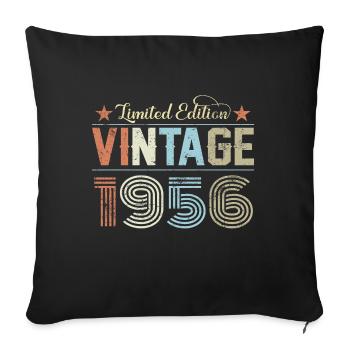 Millésime 1956 - Housse de coussin décorative 45 x 45 cm - noir - Devant
