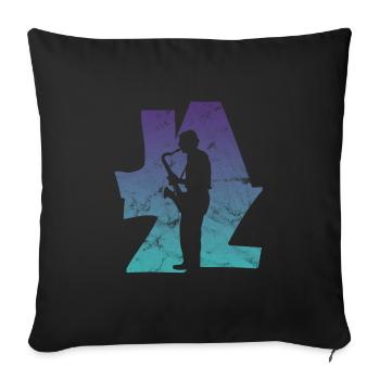 Jazz Saxophonist - Sofa pillowcase 17,3'' x 17,3'' (45 x 45 cm) - black - Front
