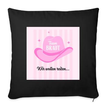 Junggesellinnenabschied JGA T-Shirt & Hoodie Bride - Sofakissenbezug 45 x 45 cm - Schwarz - Vorne