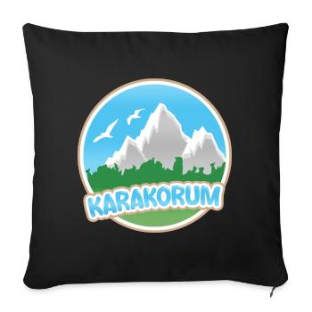 Mount Karakoram - Sofa pillowcase 17,3'' x 17,3'' (45 x 45 cm) - black - Front