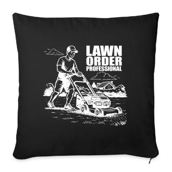 PROFESSIONNEL DE L’ORDRE DE PELOUSE Professionnel de l’entretien de pelouse de jardin - Housse de coussin décorative 45 x 45 cm - noir - Devant