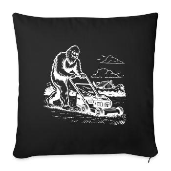 Bigfoot Yeti Lawn Mower Gardening Style - Sofa pillowcase 17,3'' x 17,3'' (45 x 45 cm) - black - Front