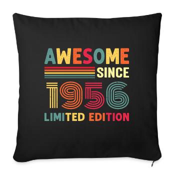 Millésime 1956 - Housse de coussin décorative 45 x 45 cm - noir - Devant