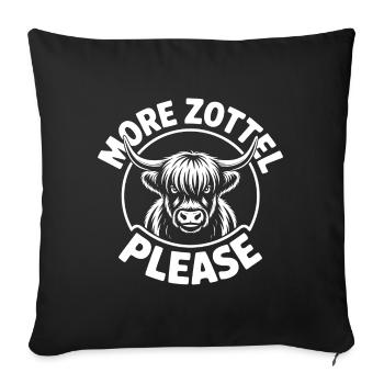 Highland Cow / Highland Beef – I Love Highlands - Sofa pillowcase 17,3'' x 17,3'' (45 x 45 cm) - black - Front