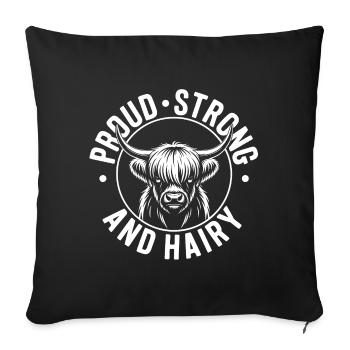 Highland Cow / Highland Beef – I Love Highlands - Sofa pillowcase 17,3'' x 17,3'' (45 x 45 cm) - black - Front