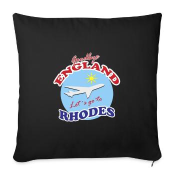 Adieu l’Angleterre. Allons à Rhodes. - Housse de coussin décorative 45 x 45 cm - noir - Devant