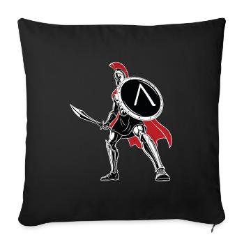 Spartan Sword Shield Mascot Spartan Legend - Sofa pillowcase 17,3'' x 17,3'' (45 x 45 cm) - black - Front