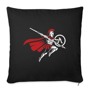 Spartan Spear Jump Maskottchen Spartan Strike - Sofakissenbezug 45 x 45 cm - Schwarz - Vorne