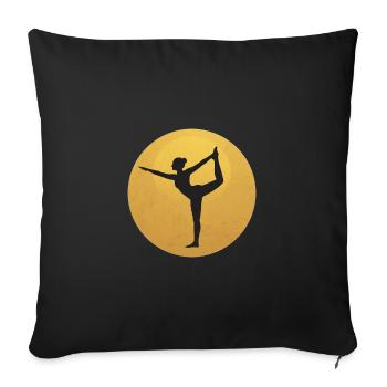 Natarajasana Yoga Dancer Pose Silhouette - Sofa pillowcase 17,3'' x 17,3'' (45 x 45 cm) - black - Front