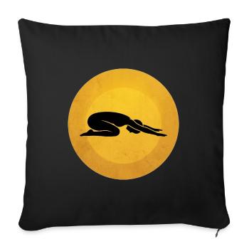 Warrior II Yoga Pose Silhouette Sun Design - Sofa pillowcase 17,3'' x 17,3'' (45 x 45 cm) - black - Front