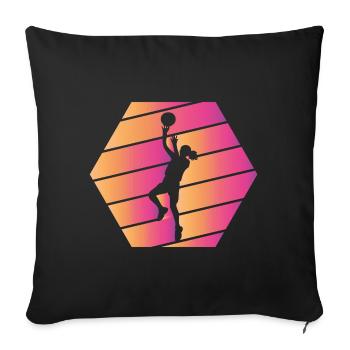 Basketball player - Sofa pillowcase 17,3'' x 17,3'' (45 x 45 cm) - black - Front