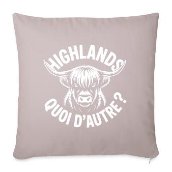 Highlands Ox Longhorn Monochrome - Sofa pillowcase 17,3'' x 17,3'' (45 x 45 cm) - light taupe - Front