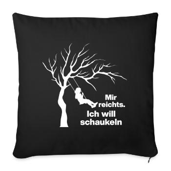 I WANT TO SWING. NO DESIRE FOR PEOPLE - Sofa pillowcase 17,3'' x 17,3'' (45 x 45 cm) - black - Front