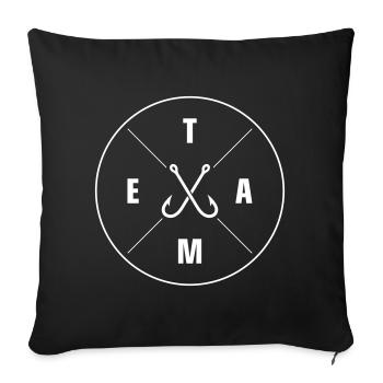Fishing Team Angeln - Sofa pillowcase 17,3'' x 17,3'' (45 x 45 cm) - black - Front