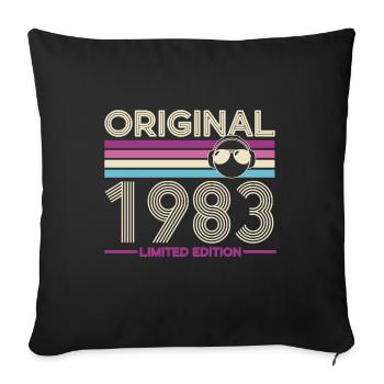 Original 1983 Limited Edition Retro - Sofa pillowcase 17,3'' x 17,3'' (45 x 45 cm) - black - Front