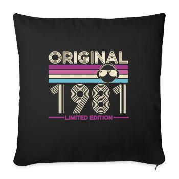 Original 1981 Limited Edition - Sofa pillowcase 17,3'' x 17,3'' (45 x 45 cm) - black - Front