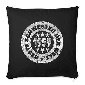 1959 - Sofa pillowcase 17,3'' x 17,3'' (45 x 45 cm) - black - Front
