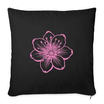Cherry blossom flower - Sofa pillowcase 17,3'' x 17,3'' (45 x 45 cm) - black - Front