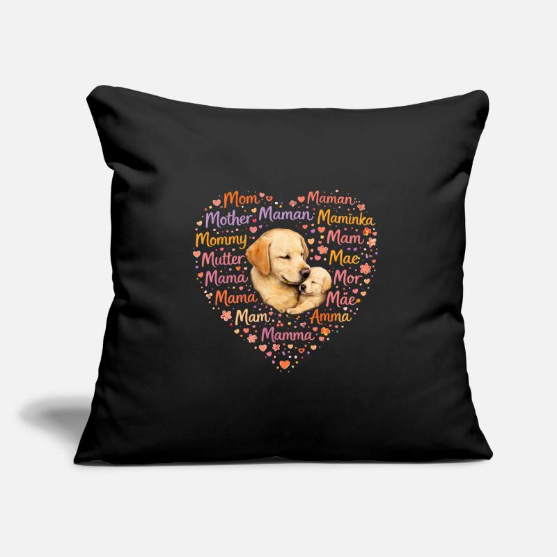 Labrador Mama Herz – Muttertag Geschenk Sofakissenbezug 45 x 45 cm