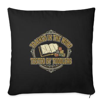 Formé au monde testé par des tout-petits chrétiens - Housse de coussin décorative 45 x 45 cm - noir - Devant
