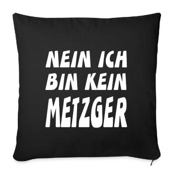 Metzger - Sofakissenbezug 45 x 45 cm - Schwarz - Vorne