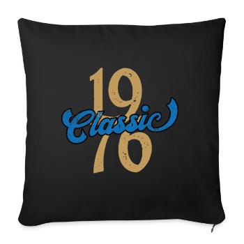 Millésime 1976 - Housse de coussin décorative 45 x 45 cm - noir - Devant
