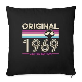Originale Vintage-Edition von 1969 - Sofakissenbezug 45 x 45 cm - Schwarz - Vorne