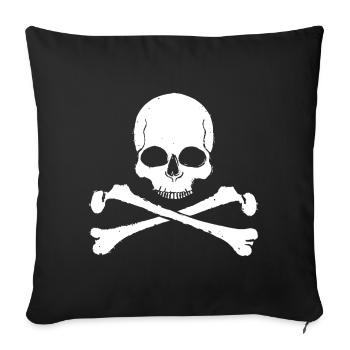 Crâne à motif croisé de crâne - Housse de coussin décorative 45 x 45 cm - noir - Devant