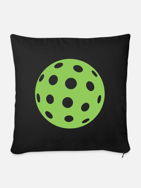Pickleball - Housse de coussin décorative 45 x 45 cm - noir